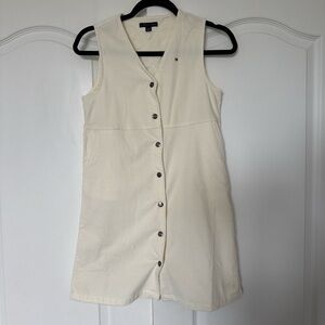 Tommy Hilfiger Cream Button-Up Kids Dress